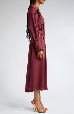 Style 1-1911948073-2901 Ramy Brook Red Size 8 V Neck Polyester Tall Height Belt Cocktail Dress on Queenly