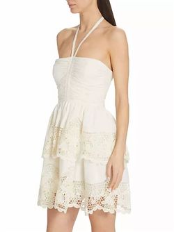 Style 1-2013625972-1498 Ulla Johnson White Size 4 Halter Lace 50 Off Cocktail Dress on Queenly