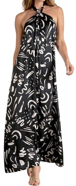 Style 1-2017664717-2791 ELAN Black Size 12 Halter Pattern Straight Dress on Queenly