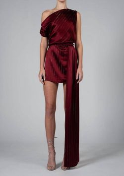 Style 1-2127019500-3855 NONCHALANTLABEL Red Size 0 Shiny Tall Height Cocktail Dress on Queenly