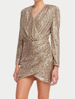 Style 1-2165969026-3236 Generation Love Nude Size 4 Sheer Mini Sequined Cocktail Dress on Queenly