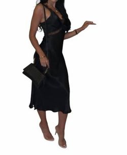 Style 1-219465672-2901 LUCY PARIS Black Size 8 V Neck Free Shipping Tall Height Cocktail Dress on Queenly
