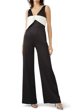 Style 1-2209275323-3236 ALEXIS Black Size 4 Tall Height Jersey Polyester Jumpsuit Dress on Queenly