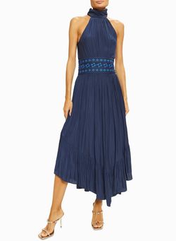 Style 1-2248806587-1901 Ramy Brook Blue Size 6 Navy Free Shipping Cocktail Dress on Queenly