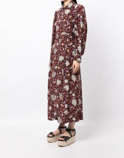 Style 1-2391584277-98 Ulla Johnson Red Size 10 Print Sleeves Flare Belt Cocktail Dress on Queenly