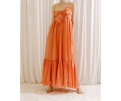 Style 1-2399236406-2696 STORIA Orange Size 12 Coral Ruffles Military Straight Dress on Queenly