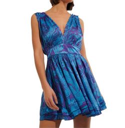 Style 1-2433200154-3855 Poupette St Barth Blue Size 0 Mini Cocktail Dress on Queenly