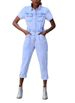 Style 1-2465051171-2791 SKIES ARE BLUE Blue Size 12 Floor Length Mini Jumpsuit Dress on Queenly