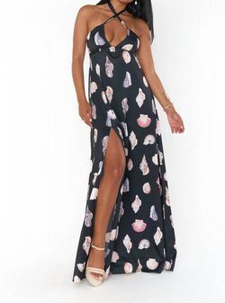 Style 1-2518615114-3236 Show Me Your Mumu Black Tie Size 4 Polyester Satin Side slit Dress on Queenly