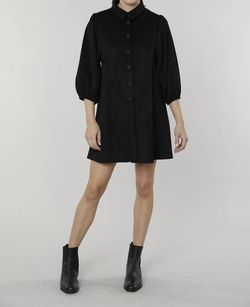 Style 1-2588337027-2791 DOLCE CABO Black Size 12 High Neck Suede Cocktail Dress on Queenly