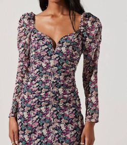 Style 1-2625356413-2696 ASTR Pink Size 12 Plus Size Floral Long Sleeve Tall Height Cocktail Dress on Queenly