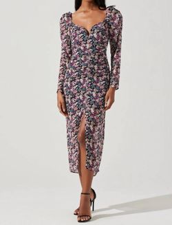 Style 1-2625356413-2696 ASTR Pink Size 12 Free Shipping Sleeves Floral Long Sleeve Cocktail Dress on Queenly