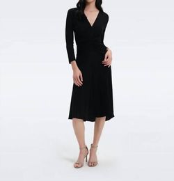 Style 1-2660324014-2696 Diane von Furstenberg Black Size 12 Tall Height Sleeves Cocktail Dress on Queenly