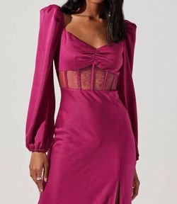 Style 1-2897974905-2696 ASTR Hot Pink Size 12 Satin Side Slit Sheer Cocktail Dress on Queenly