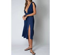 Style 1-2929499333-2864 Stillwater Blue Size 12 Backless Side Slit Black Tie Cocktail Dress on Queenly