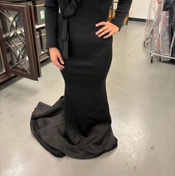 Style 1-2959738698-1901 JOVANI Black Size 6 Long Sleeve Tall Height Prom Sleeves Straight Dress on Queenly