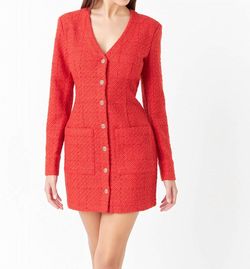 Style 1-308190086-2696 endless rose Red Size 12 V Neck Long Sleeve Cocktail Dress on Queenly