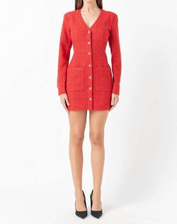 Style 1-308190086-3236 endless rose Red Size 4 Long Sleeve Mini V Neck Tall Height Cocktail Dress on Queenly