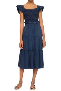 Style 1-3111062270-1498 SEA Blue Size 4 Tall Height Navy Cocktail Dress on Queenly