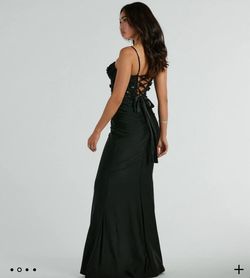 Style 05002-8074 Windsor Black Size 4 Corset Prom Tall Height Mermaid Dress on Queenly