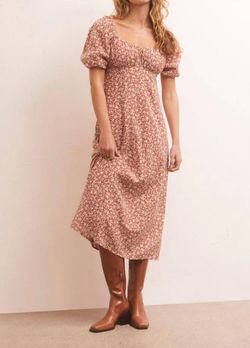Style 1-3205748898-2901 Z Supply Brown Size 8 Flare Floral Cocktail Dress on Queenly