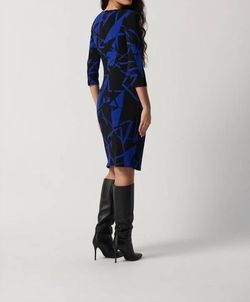 Style 1-3547522985-98 Joseph Ribkoff Blue Size 10 Free Shipping Print Cocktail Dress on Queenly