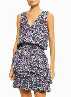 Style 1-3793250659-3236 Ramy Brook Blue Size 4 Print Mini Cocktail Dress on Queenly