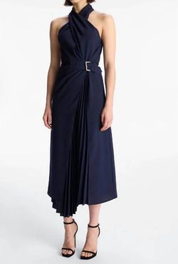 Style 1-3807248412-23 A.L.C. Blue Size 2 Tall Height Free Shipping Belt Cocktail Dress on Queenly