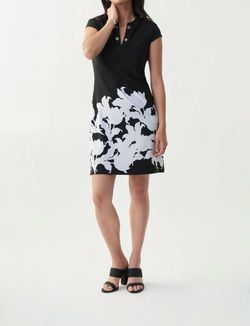 Style 1-3918884222-1901 Joseph Ribkoff Black Size 6 Print Pockets Cocktail Dress on Queenly