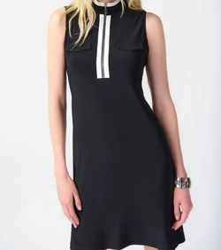 Style 1-4012138202-649 Joseph Ribkoff Black Size 2 Spandex Sorority Rush Free Shipping Mini Cocktail Dress on Queenly