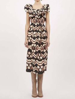 Style 1-4173020614-3655 Ulla Johnson Black Size 4 Ruffles Belt Tall Height Wednesday Cocktail Dress on Queenly