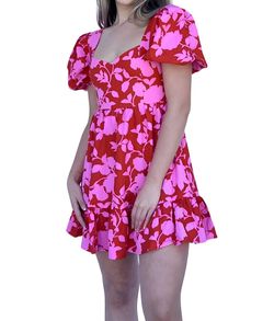 Style 1-4212059250-2790 SUGARLIPS Pink Size 12 Free Shipping Print Tall Height Plus Size Cocktail Dress on Queenly