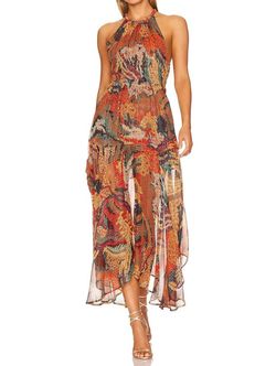 Style 1-4214083011-1498 A.L.C. Orange Size 4 Tall Height Keyhole Polyester Cocktail Dress on Queenly