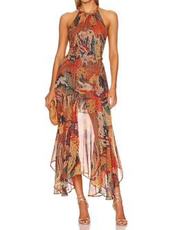Style 1-4214083011-1498 A.L.C. Orange Size 4 Tall Height Keyhole Polyester Cocktail Dress on Queenly