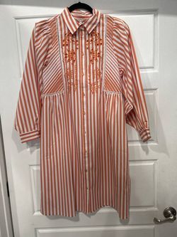 Style 1-4272043940-238 ESQUALO Orange Size 12 Long Sleeve Plus Size Cocktail Dress on Queenly