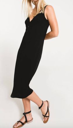 Style 1-479621611-3472 Z Supply Black Size 4 V Neck Jersey Polyester Cocktail Dress on Queenly