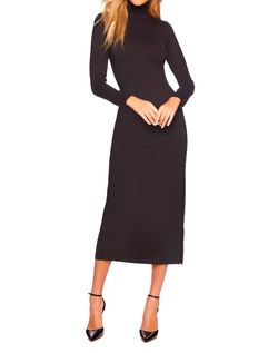 Style 1-518984391-3236 Susana Monaco Black Size 4 Side Slit High Neck Cocktail Dress on Queenly