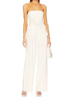 Style 1-524944225-1901 A.L.C. White Size 6 Bachelorette Lace Polyester Bridal Shower Jumpsuit Dress on Queenly
