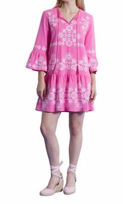 Style 1-737968483-3471 Tyler Boe Pink Size 4 Tall Height Embroidery Cocktail Dress on Queenly