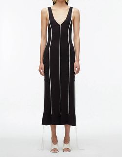Style 1-76739542-3471 3.1 Phillip Lim Black Size 4 Free Shipping V Neck Ivory Tall Height Cocktail Dress on Queenly