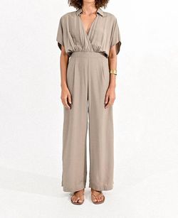 Style 1-788205472-2791 MOLLY BRACKEN Nude Size 12 Polyester High Neck Plus Size Jumpsuit Dress on Queenly