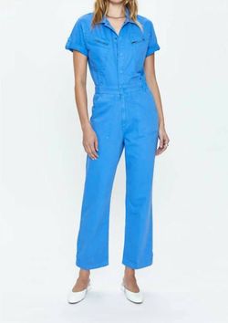 Style 1-814842743-3236 PISTOLA Blue Size 4 Floor Length Jumpsuit Dress on Queenly