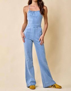Style 1-901968524-2791 Blue Blush Blue Size 12 Free Shipping Plus Size Pockets Jumpsuit Dress on Queenly