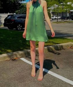 Style 1-912080849-1498 Ramy Brook Green Size 4 Halter Mini Cocktail Dress on Queenly