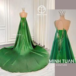Minh Tuan Couture Multicolor Size 0 Corset Cape Black Tie Floor Length Side slit Dress on Queenly