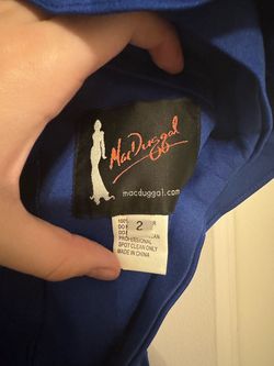 Mac Duggal Blue Size 2 Jersey High Neck A-line Dress on Queenly