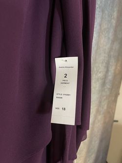 Style 8192001 Jeanne Alexander Purple Size 18 Black Tie Floor Length Straight Dress on Queenly