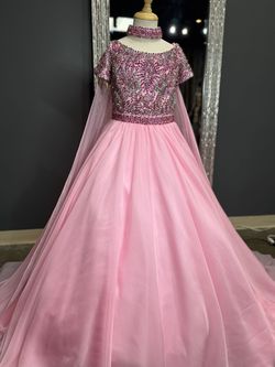 Style 1113 Samantha blake Pink Cupcake Floor Length Ball gown on Queenly