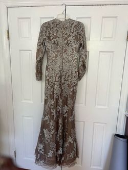 Style 050365 Rene Ruiz Silver Size 2 Jersey Sheer 70 Off Straight Dress on Queenly