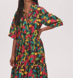Style 1-1074466289-2696 La DOUBLEJ Yellow Size 12 Free Shipping Silk Print Tall Height Plus Size Straight Dress on Queenly